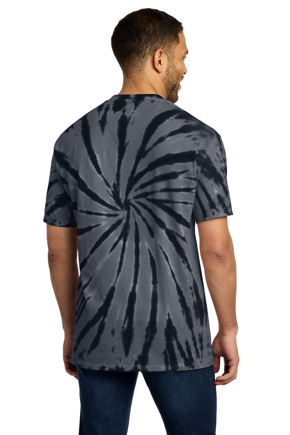 Port & Co Tie-Dye Tee. PC147 - Black - back