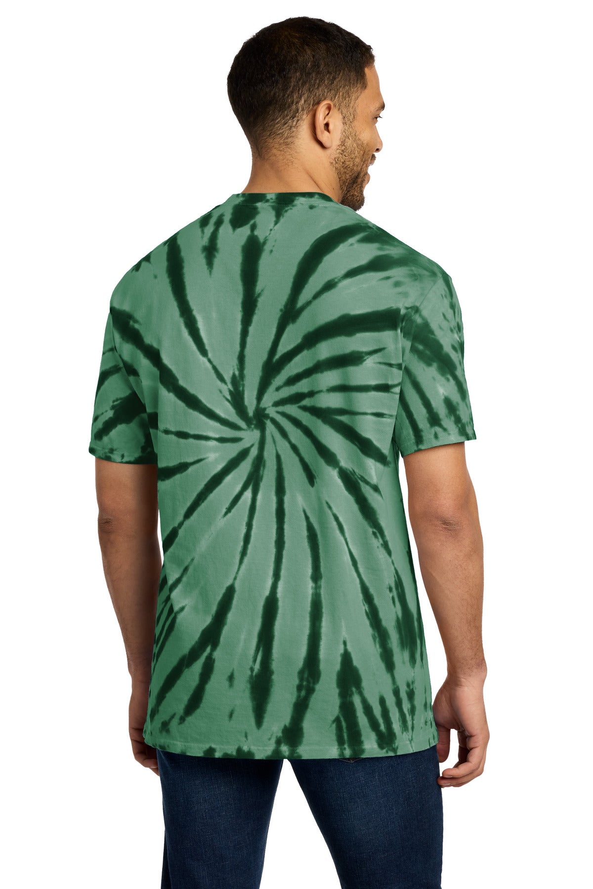 Port & Co Tie-Dye Tee. PC147 - Forest Green - back