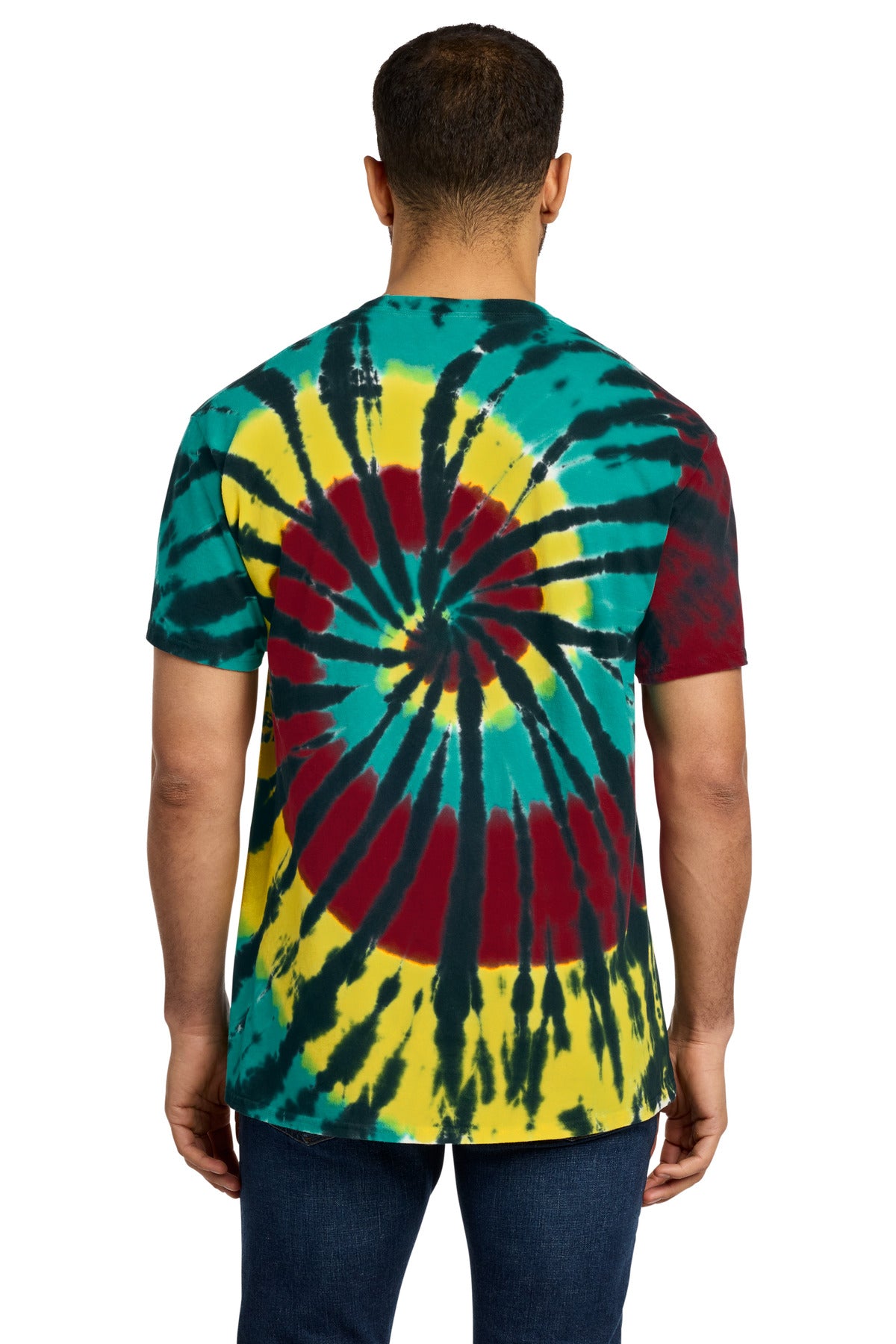 Port & Co Tie-Dye Tee. PC147 - Island Spiral - back
