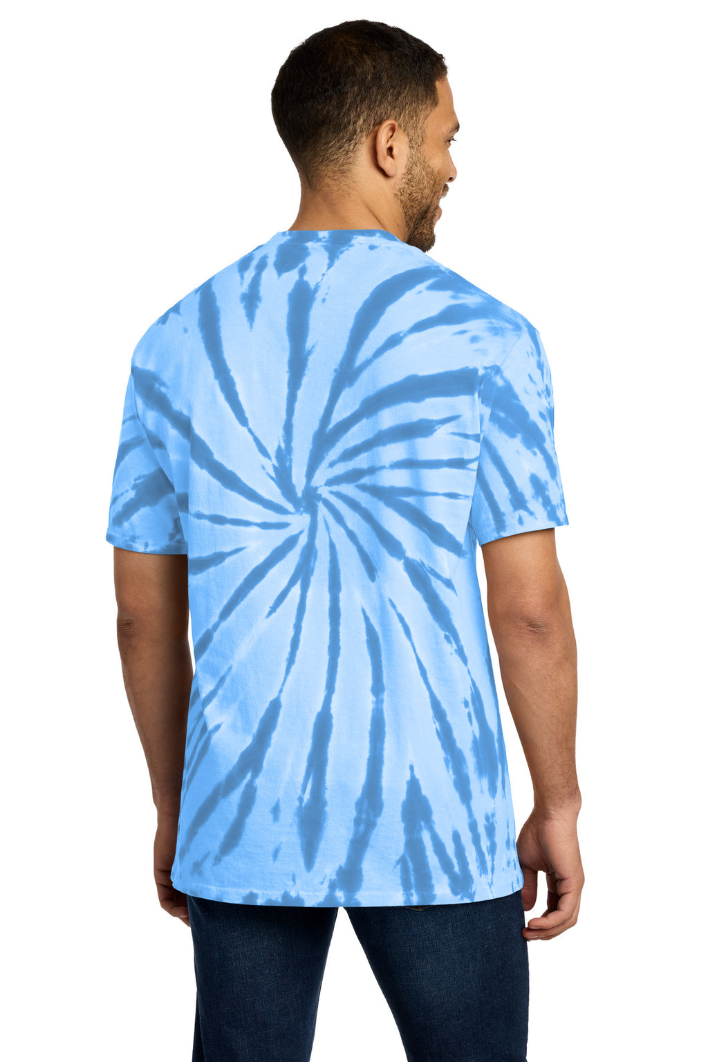 Port & Co Tie-Dye Tee. PC147 - Light Blue - back