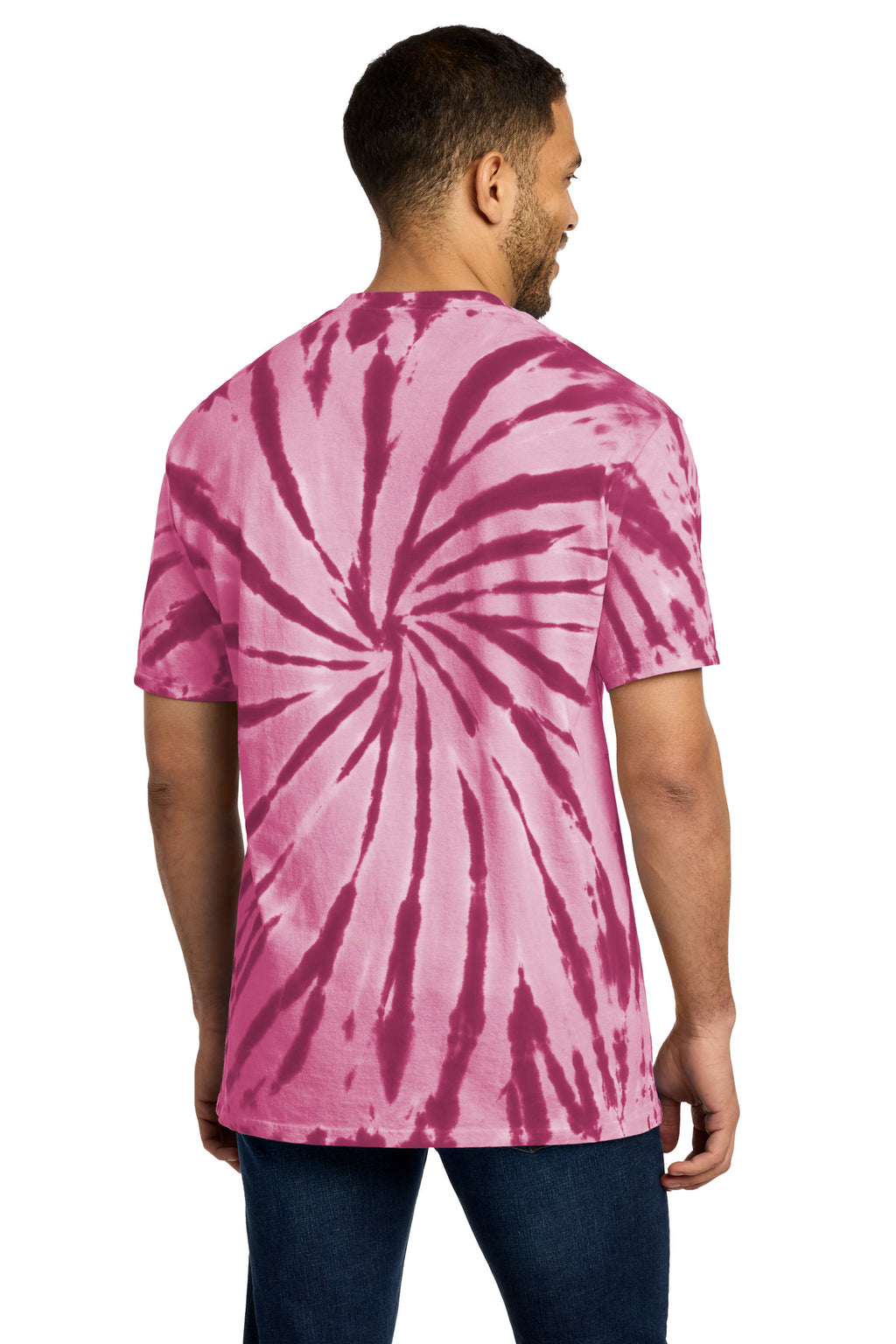 Port & Co Tie-Dye Tee. PC147 - Maroon - back