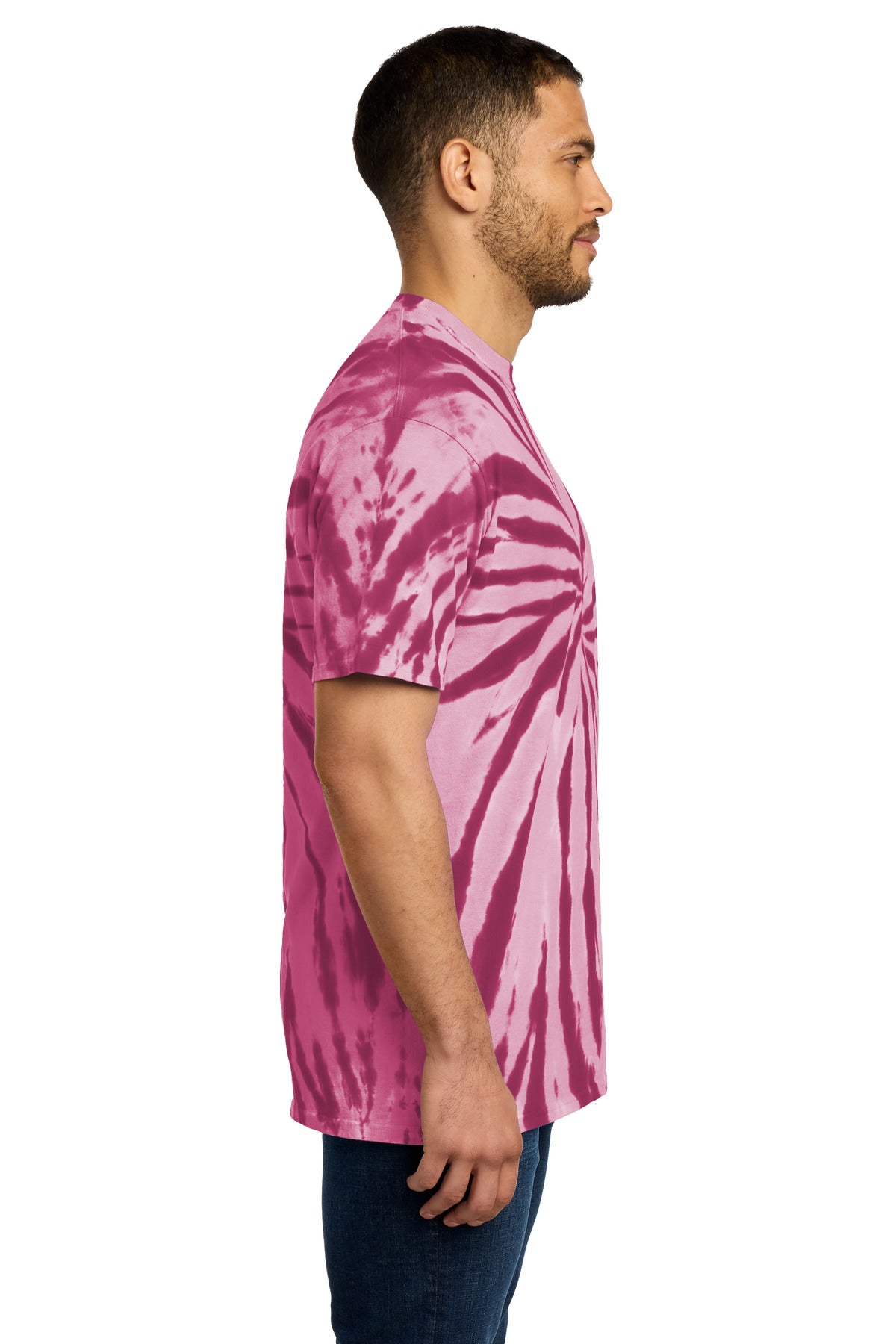 Port & Co Tie-Dye Tee. PC147 - Maroon - side