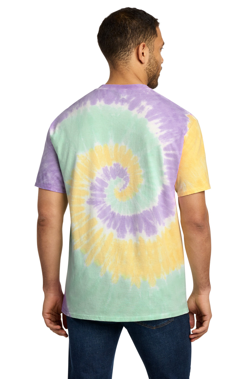 Port & Co Tie-Dye Tee. PC147 - Mint Rainbow - back