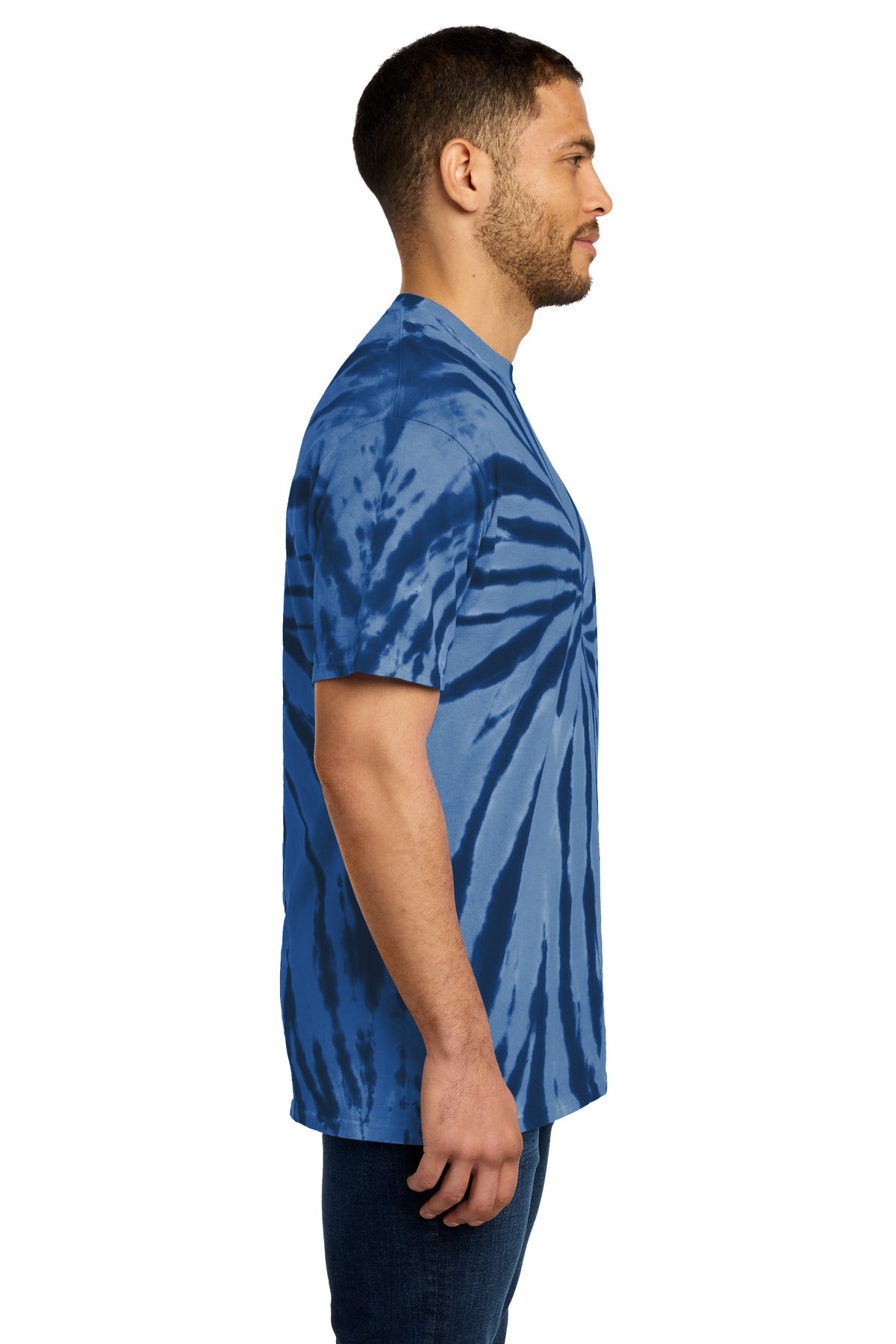 Port & Co Tie-Dye Tee. PC147 - Navy - side