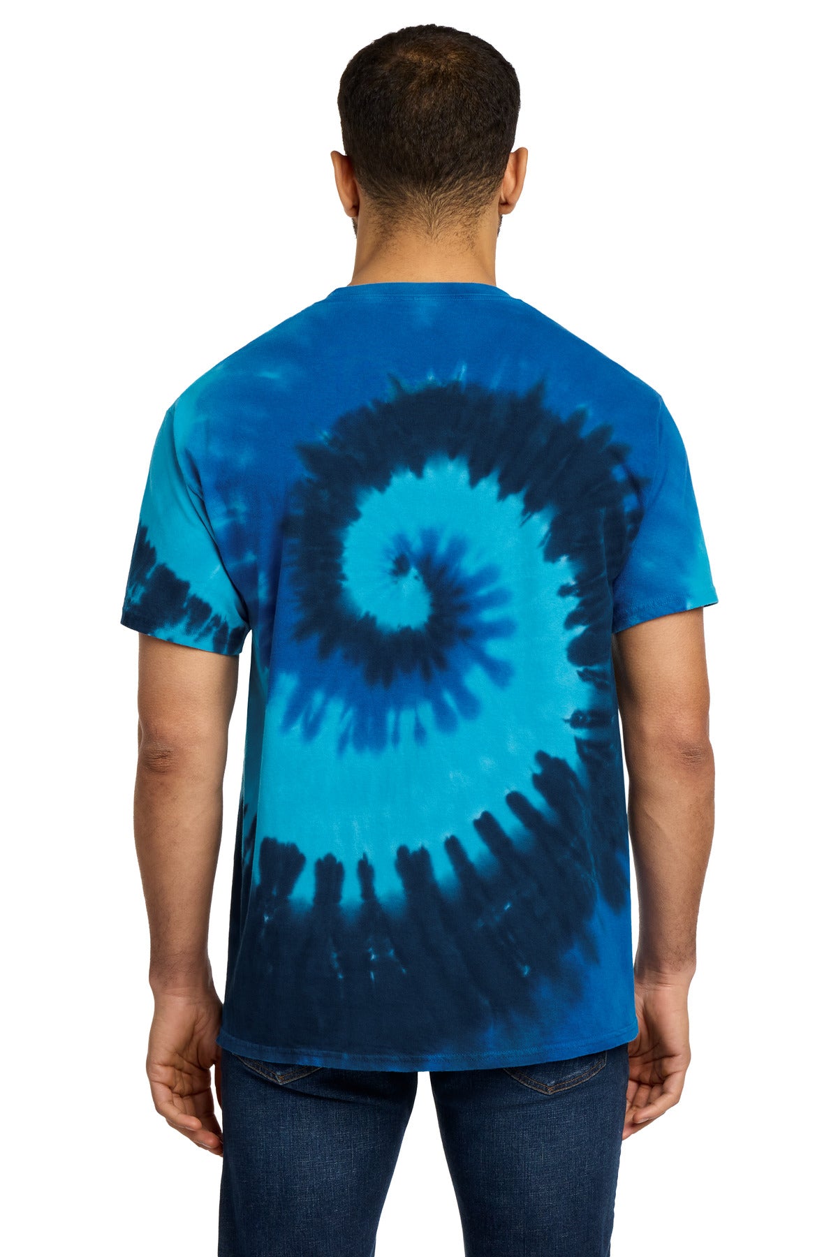 Port & Co Tie-Dye Tee. PC147 - Ocean Rainbow - back