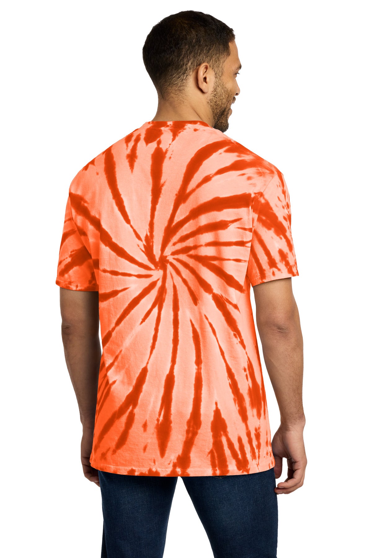 Port & Co Tie-Dye Tee. PC147 - Orange - back