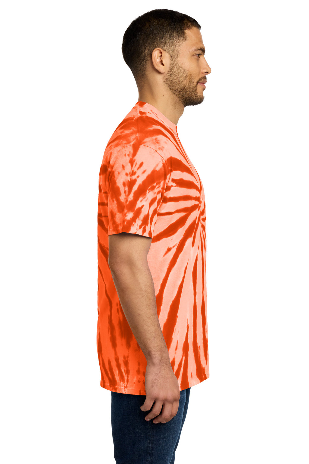 Port & Co Tie-Dye Tee. PC147 - Orange - side