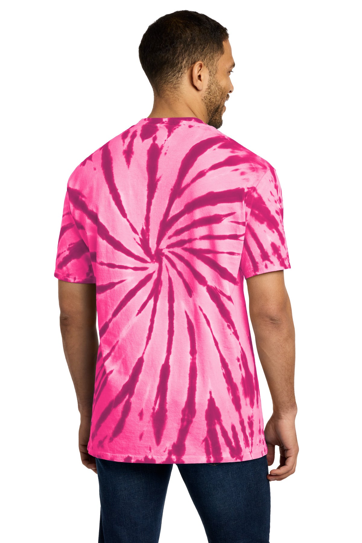Port & Co Tie-Dye Tee. PC147 - Pink - back