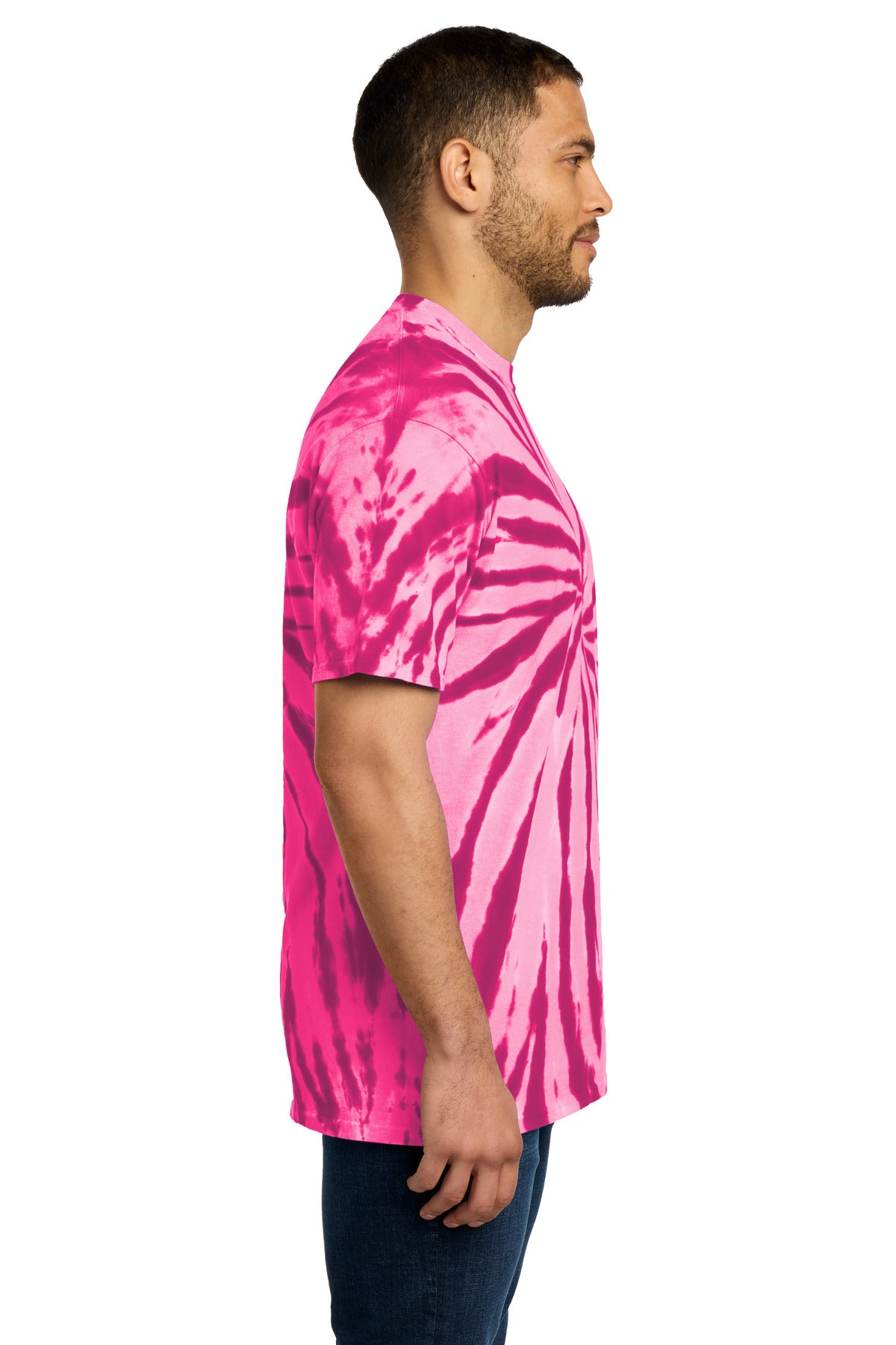 Port & Co Tie-Dye Tee. PC147 - Pink - side