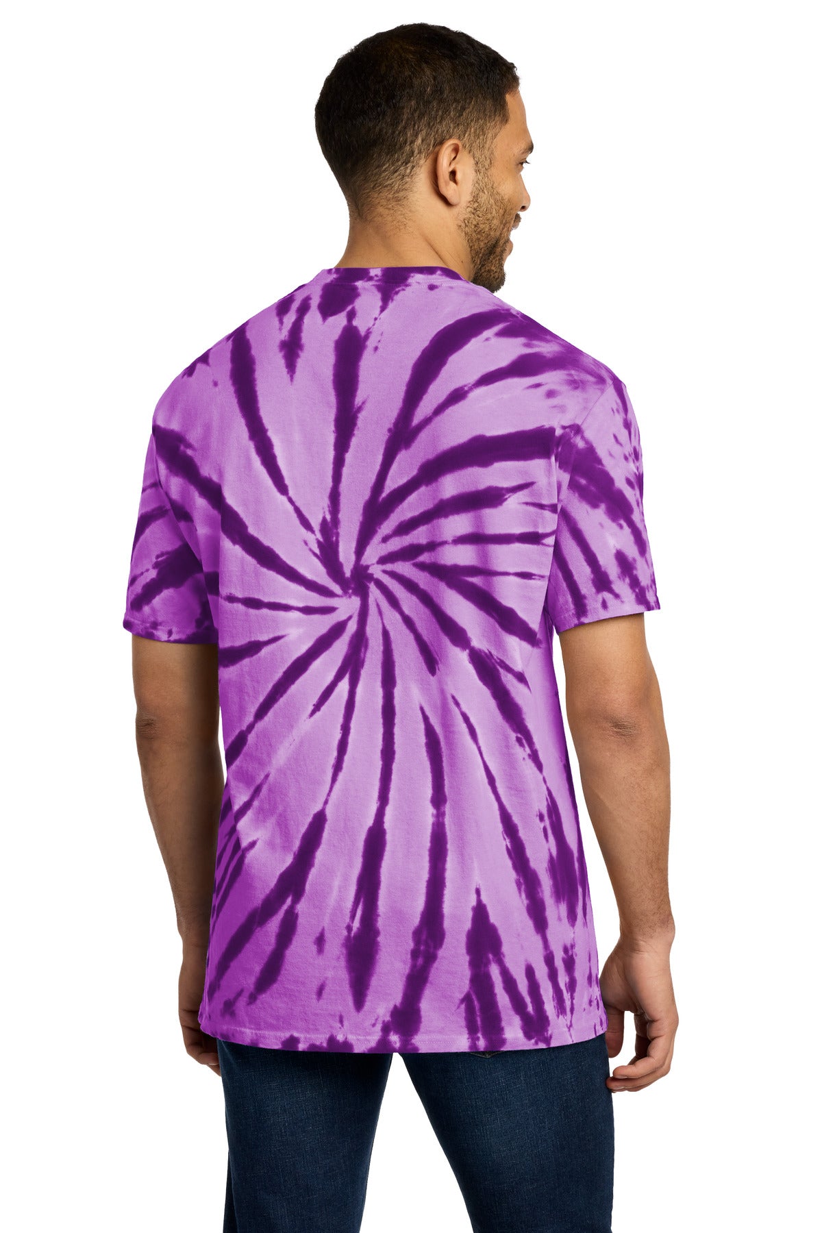 Port & Co Tie-Dye Tee. PC147 - Purple - back