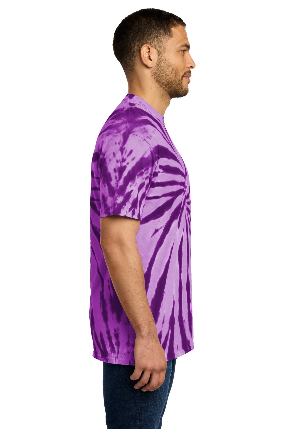 Port & Co Tie-Dye Tee. PC147 - Purple - side