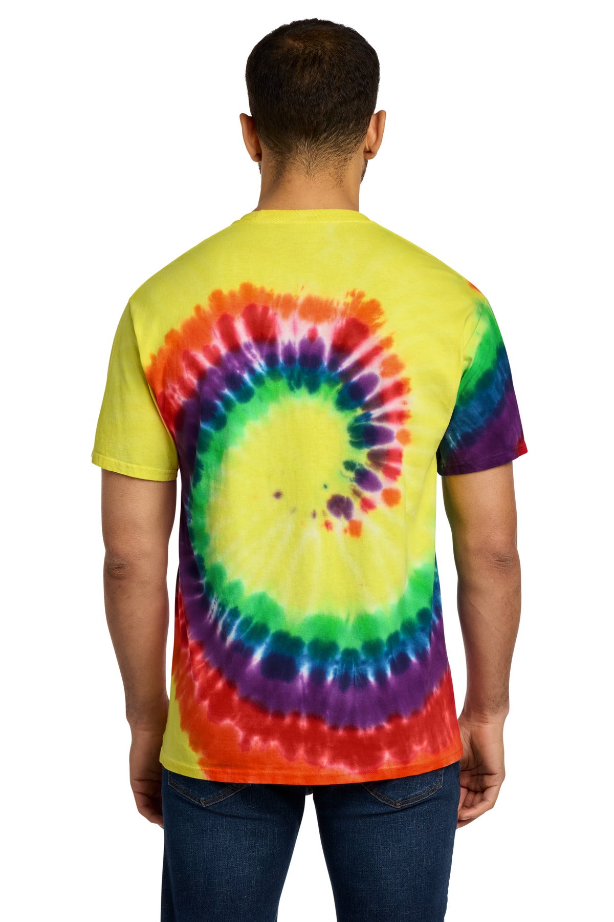 Port & Co Tie-Dye Tee. PC147 - Rainbow - back