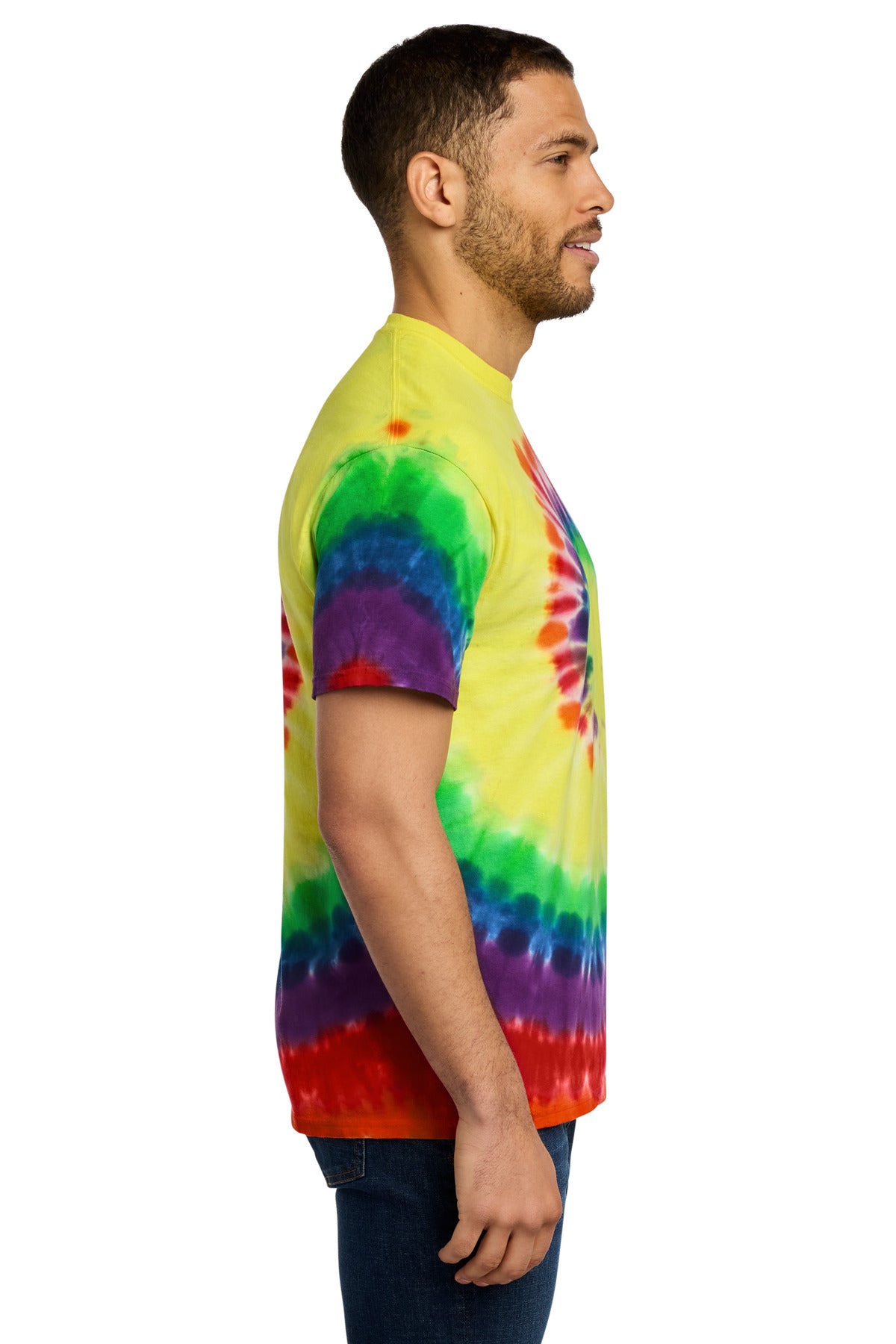 Port & Co Tie-Dye Tee. PC147 - Rainbow - side