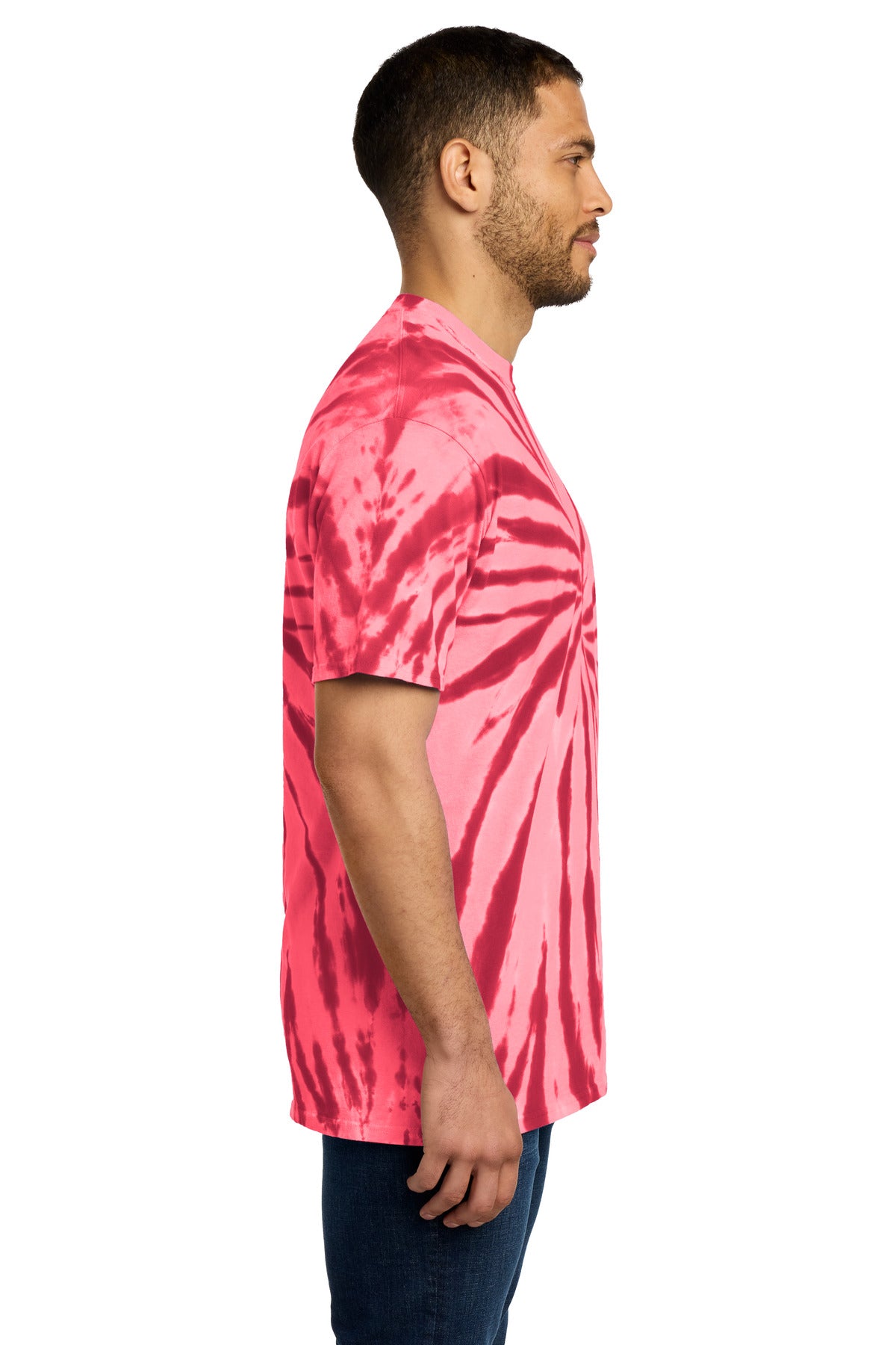 Port & Co Tie-Dye Tee. PC147 - Red - side