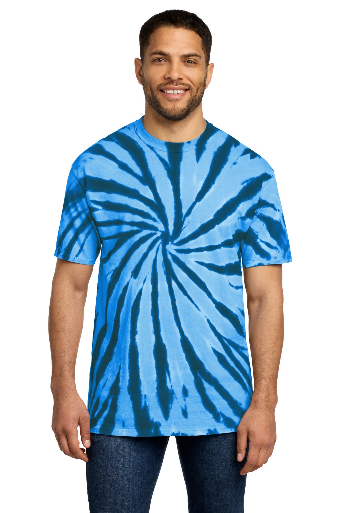 Port & Co Tie-Dye Tee. PC147 - Royal - front