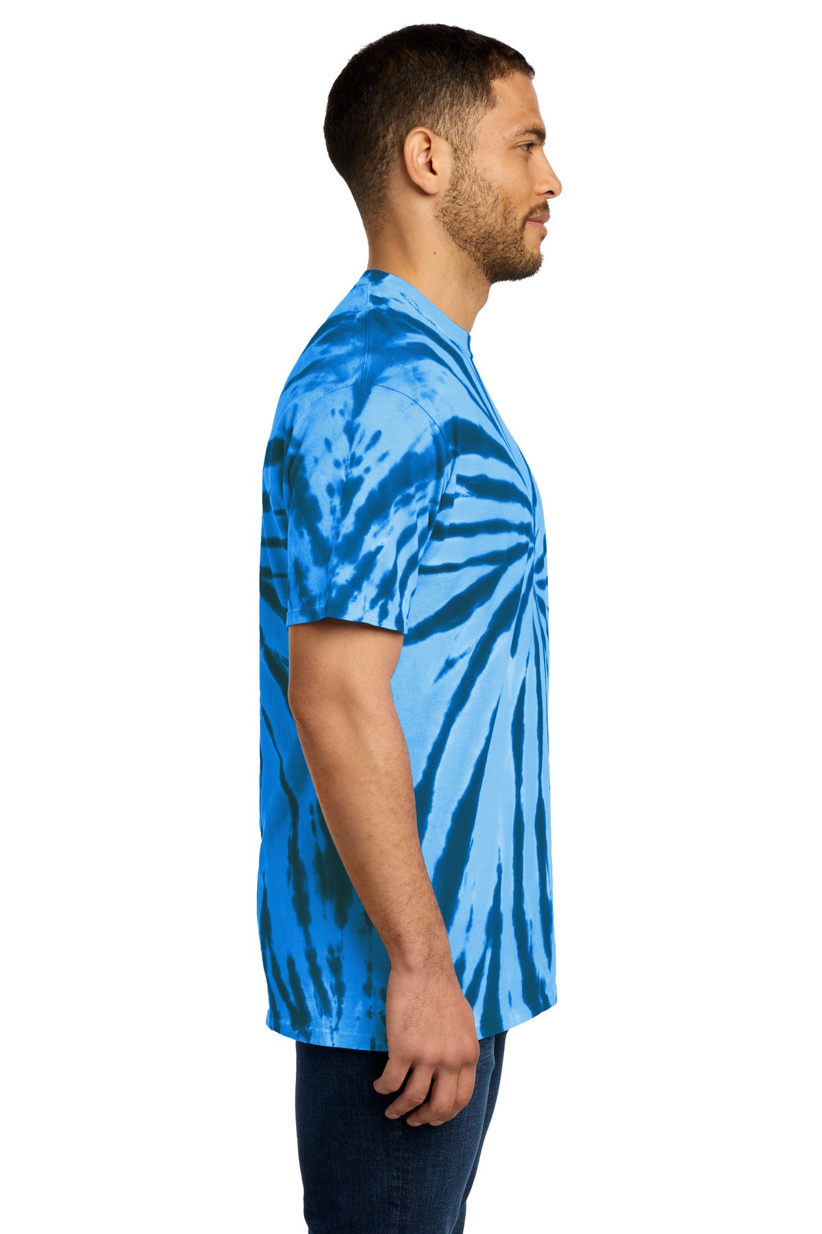 Port & Co Tie-Dye Tee. PC147 - Royal - side