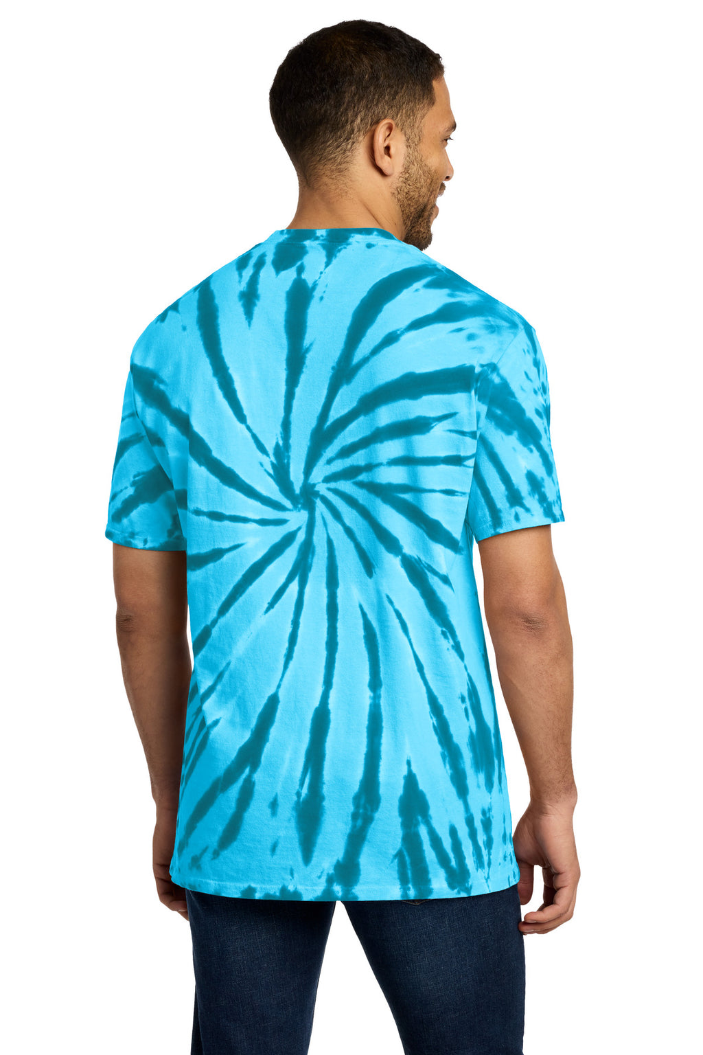 Port & Co Tie-Dye Tee. PC147 - Turquoise - back