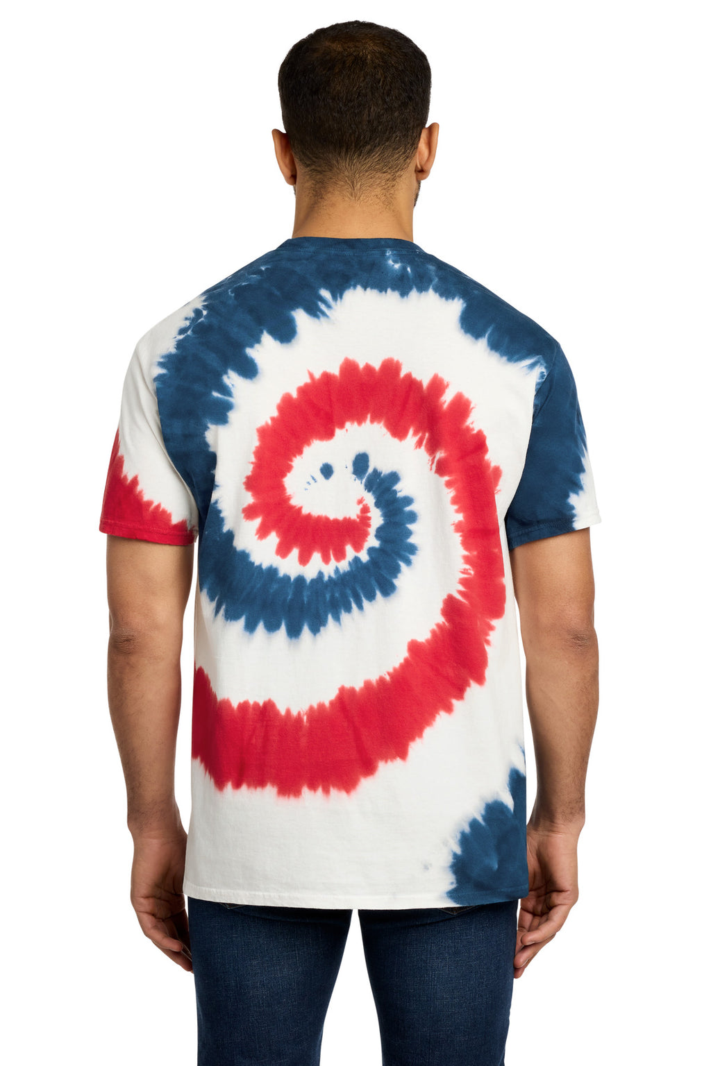 Port & Co Tie-Dye Tee. PC147 - USA Rainbow - back