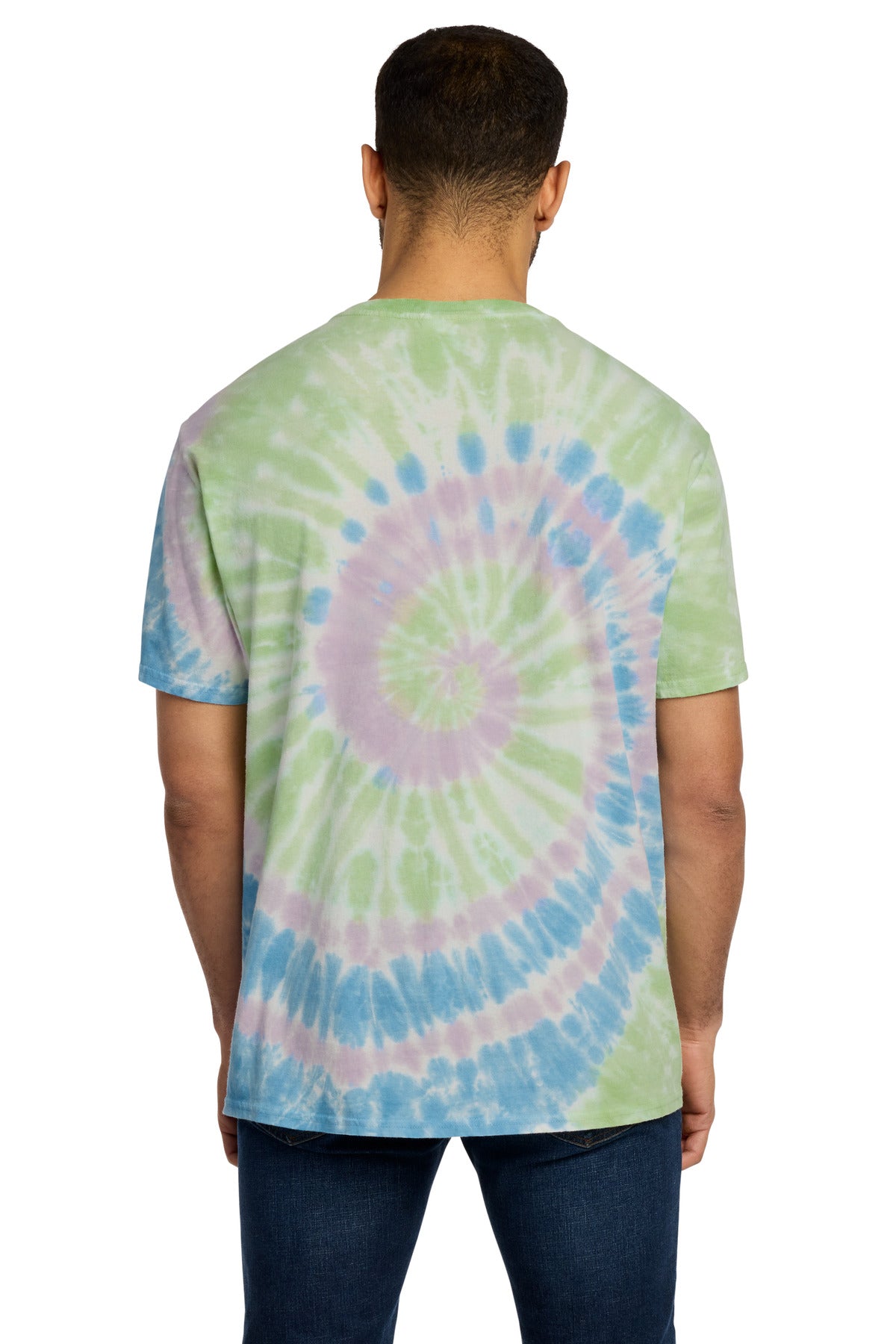 Port & Co Tie-Dye Tee. PC147 - Watercolor Spiral - back