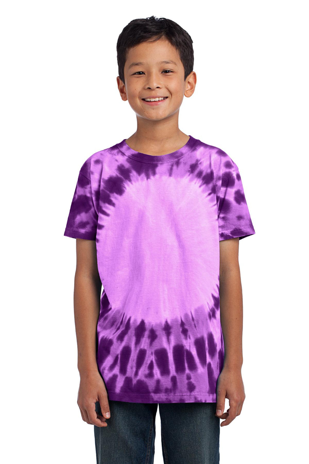 Port & Co Youth Window Tie-Dye Tee. PC149Y - Purple - front