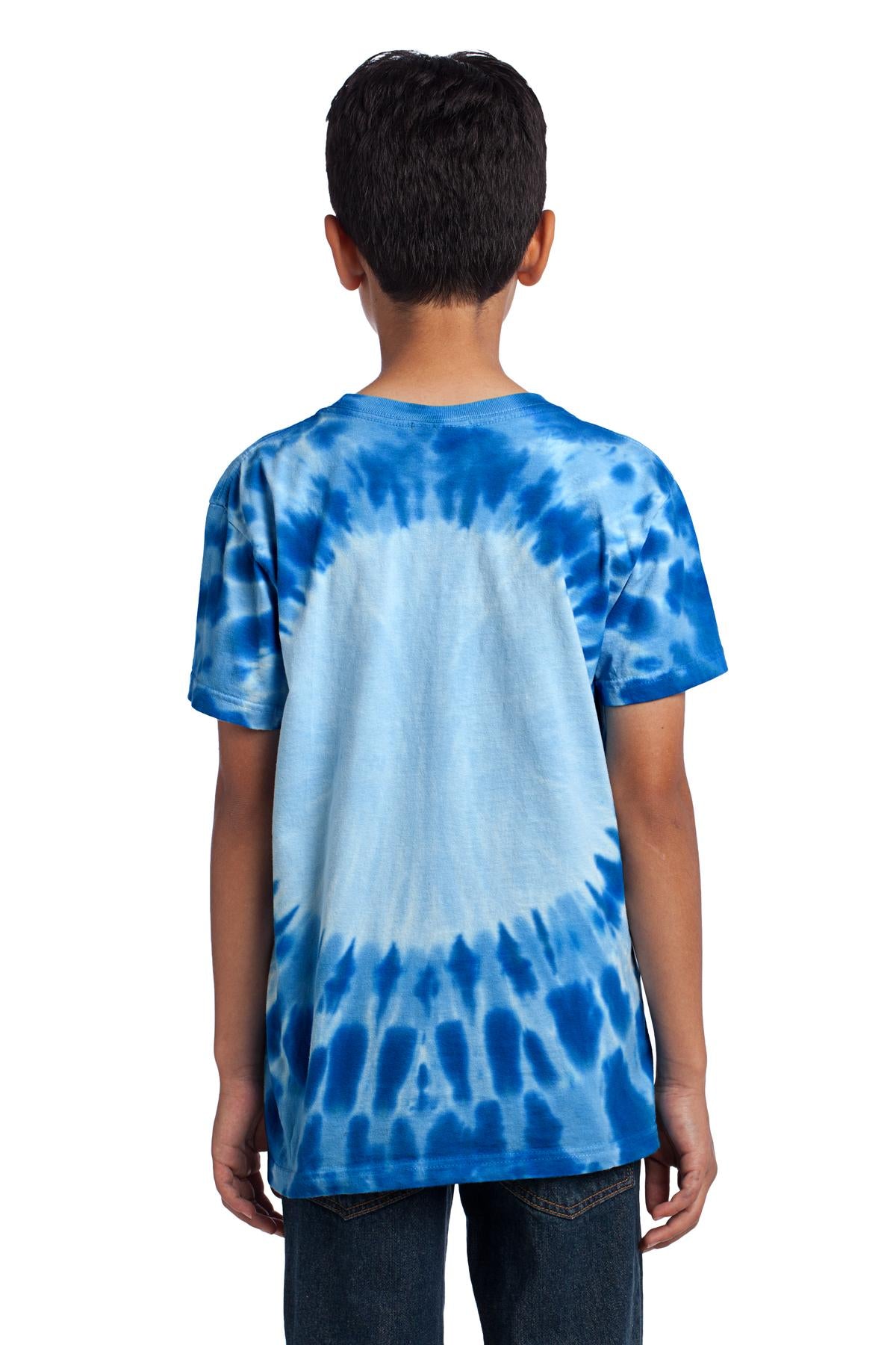Port & Co Youth Window Tie-Dye Tee. PC149Y - Royal - back