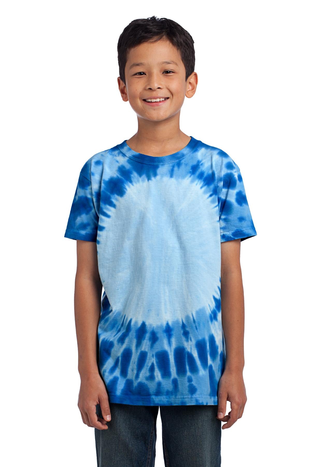 Port & Co Youth Window Tie-Dye Tee. PC149Y - Royal - front