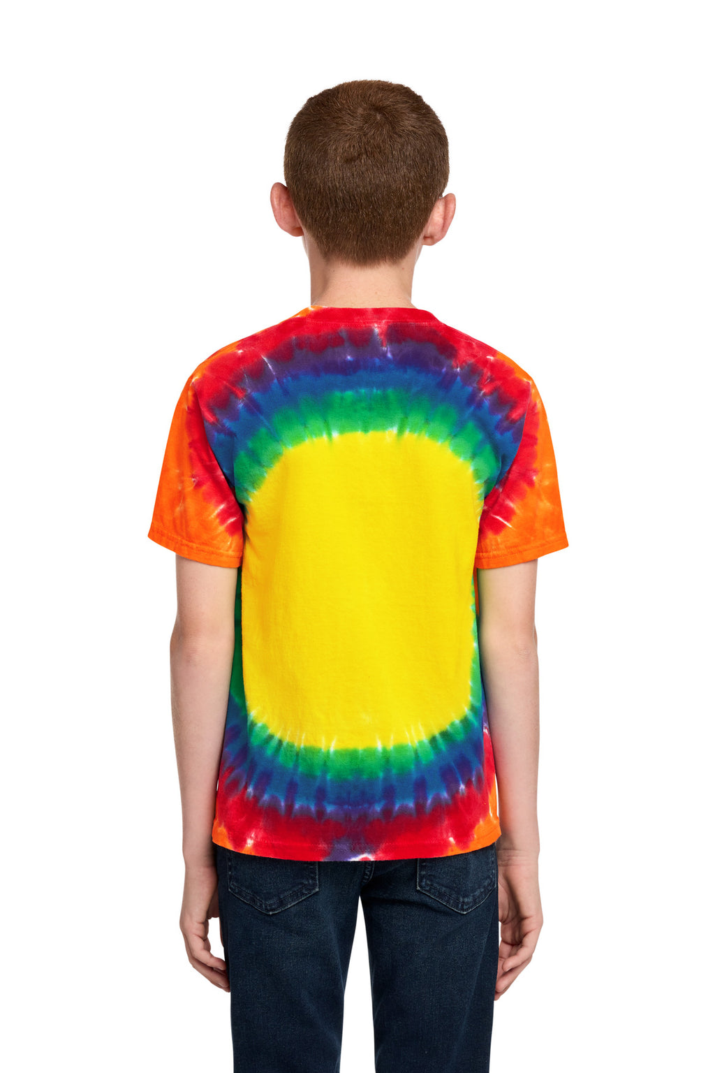 Port & Co Youth Window Tie-Dye Tee. PC149Y - Rainbow - back