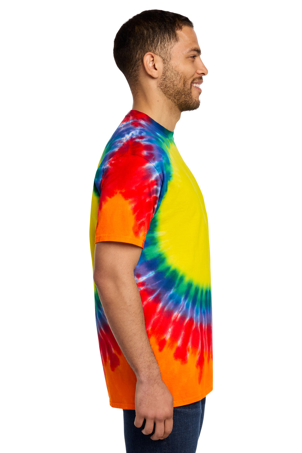 Port & Co Window Tie-Dye Tee. PC149 - Rainbow - side