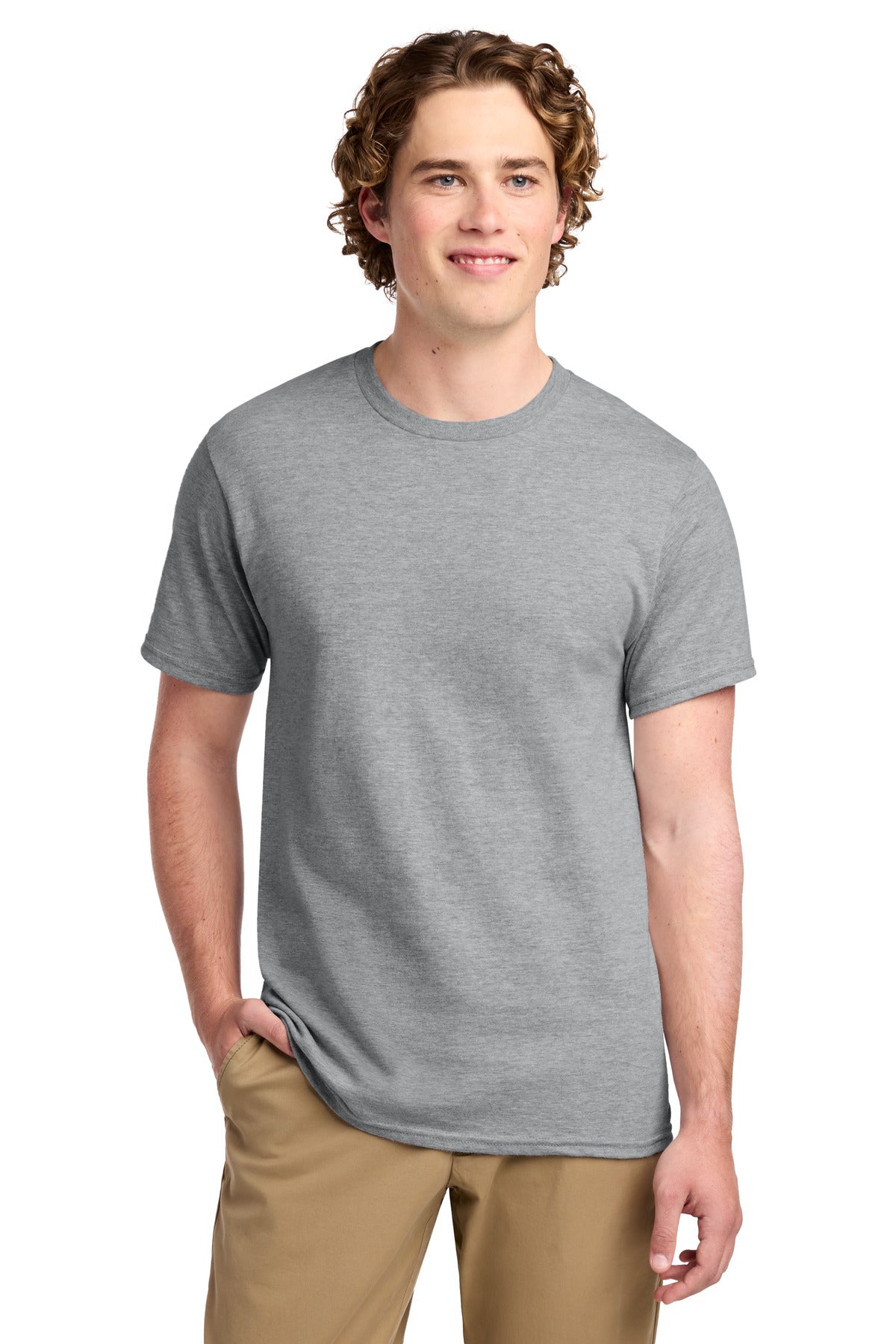 Port & Co Ring Spun Cotton Tee. PC150 - Athletic Heather - front