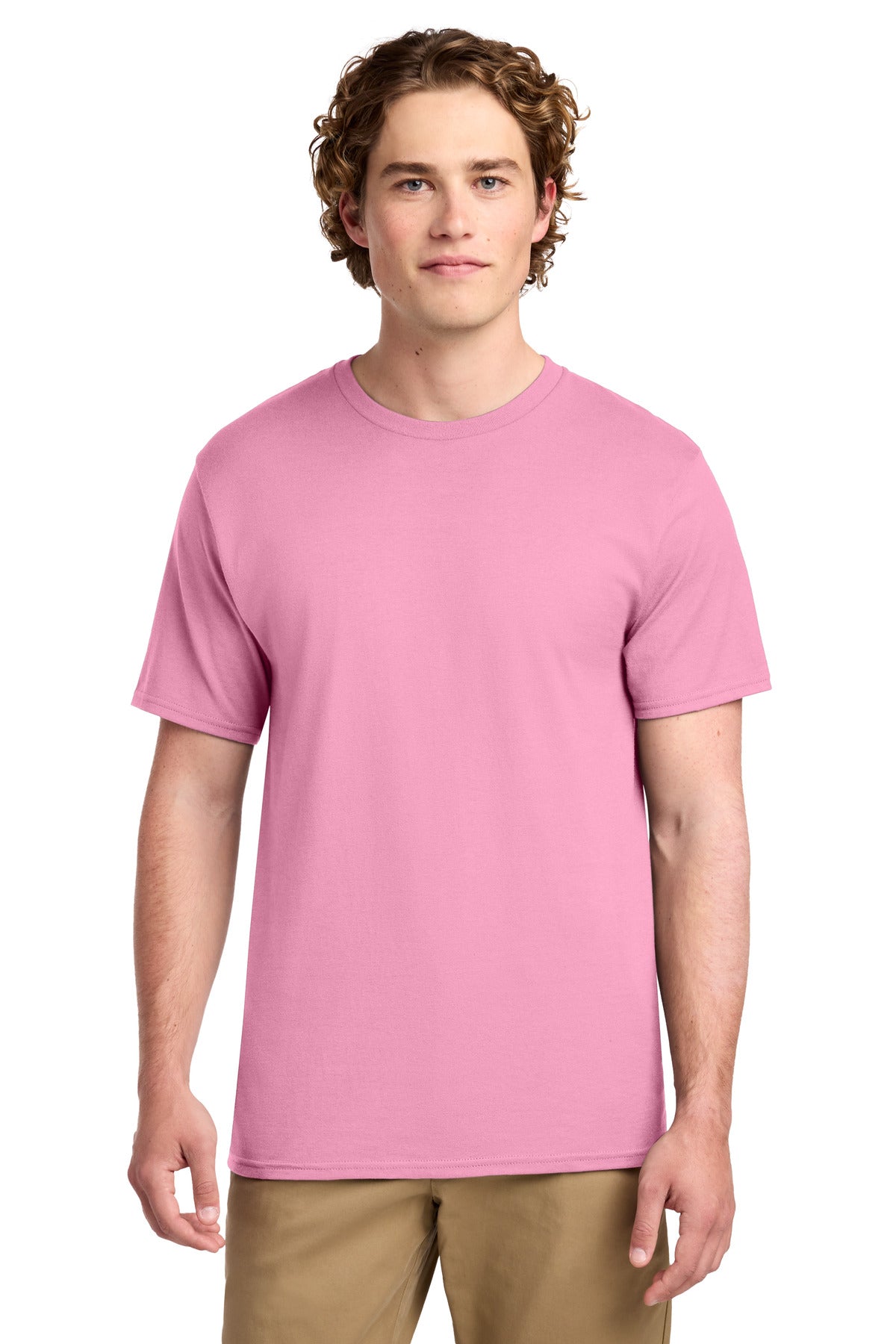 Port & Co Ring Spun Cotton Tee. PC150 - Candy Pink - front