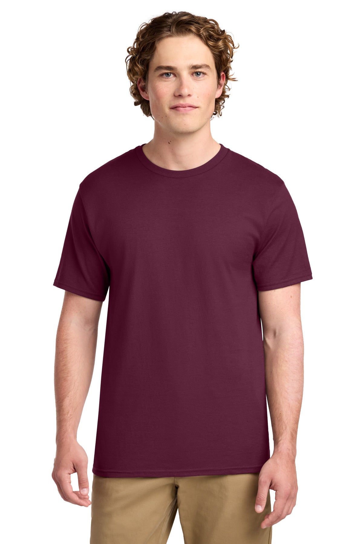 Port & Co Ring Spun Cotton Tee. PC150 - Cardinal - front