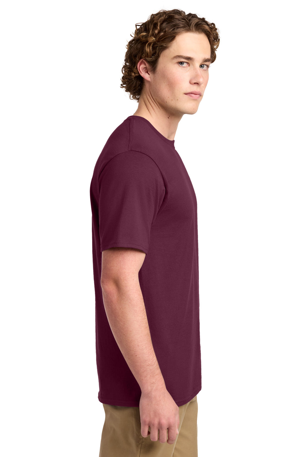 Port & Co Ring Spun Cotton Tee. PC150 - Cardinal - side