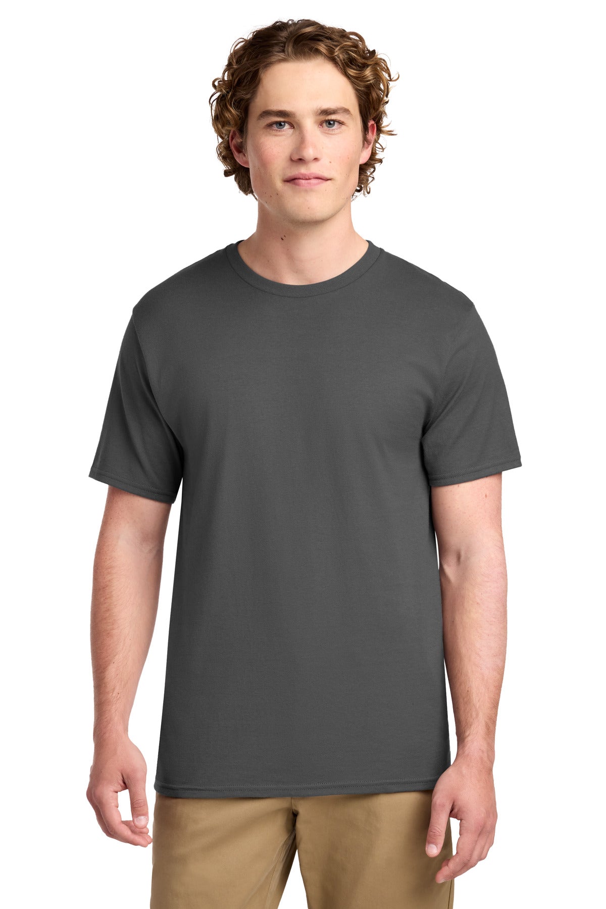 Port & Co Ring Spun Cotton Tee. PC150 - Charcoal - front