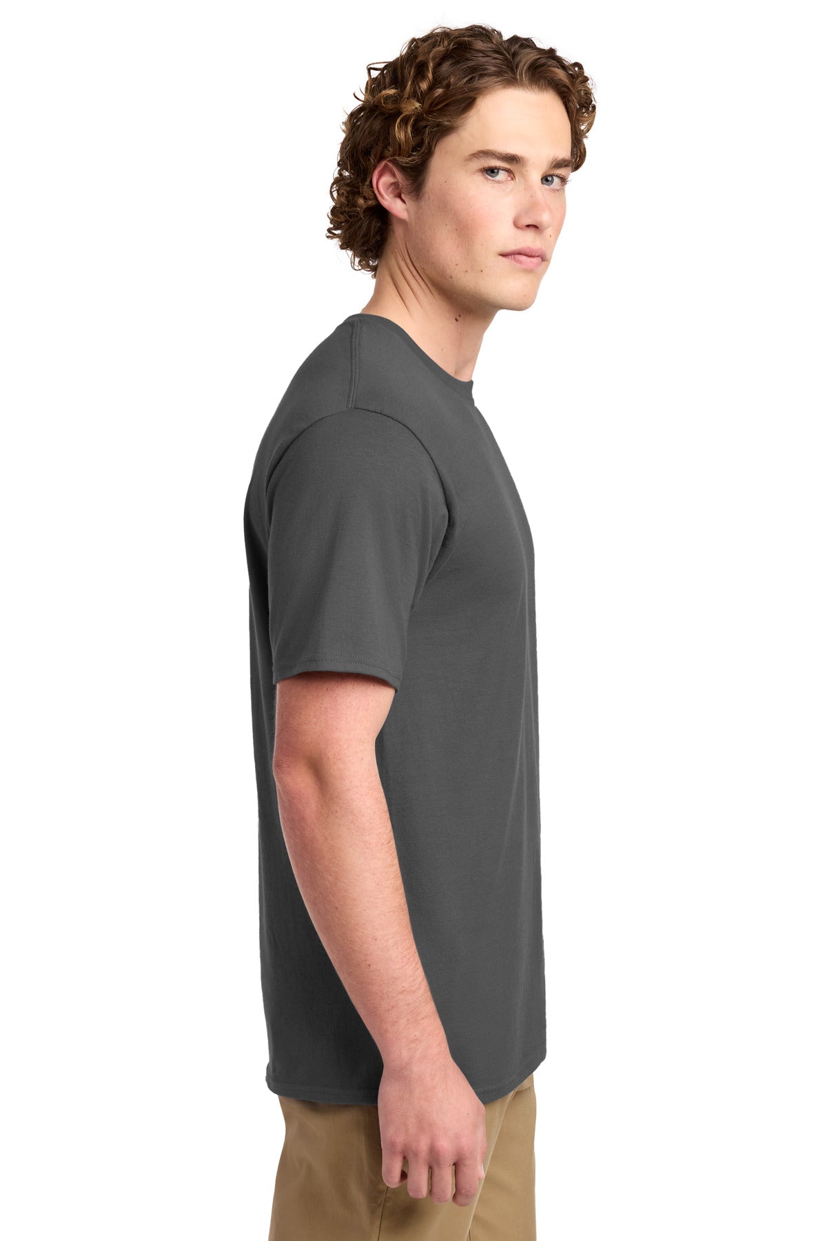 Port & Co Ring Spun Cotton Tee. PC150 - Charcoal - side