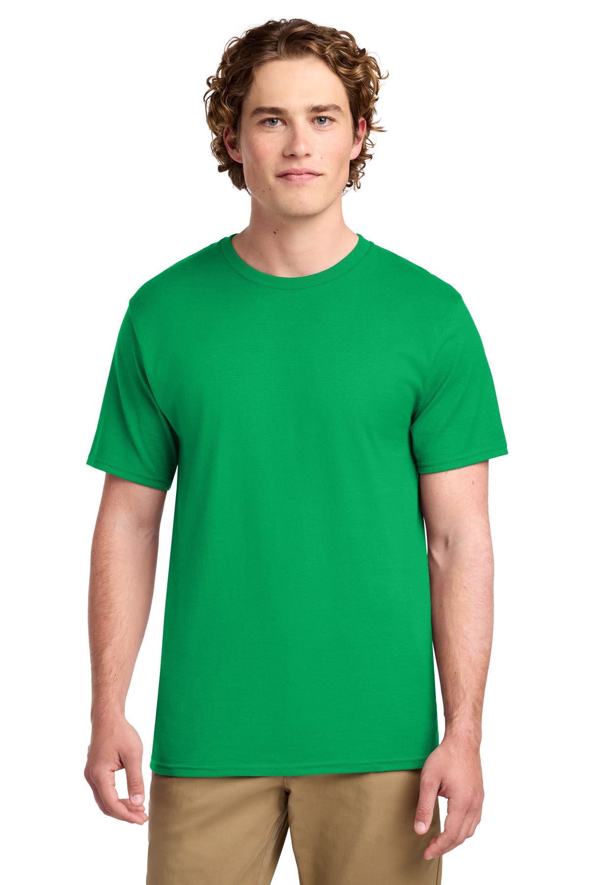 Port & Co Ring Spun Cotton Tee. PC150 - Clover Green - front