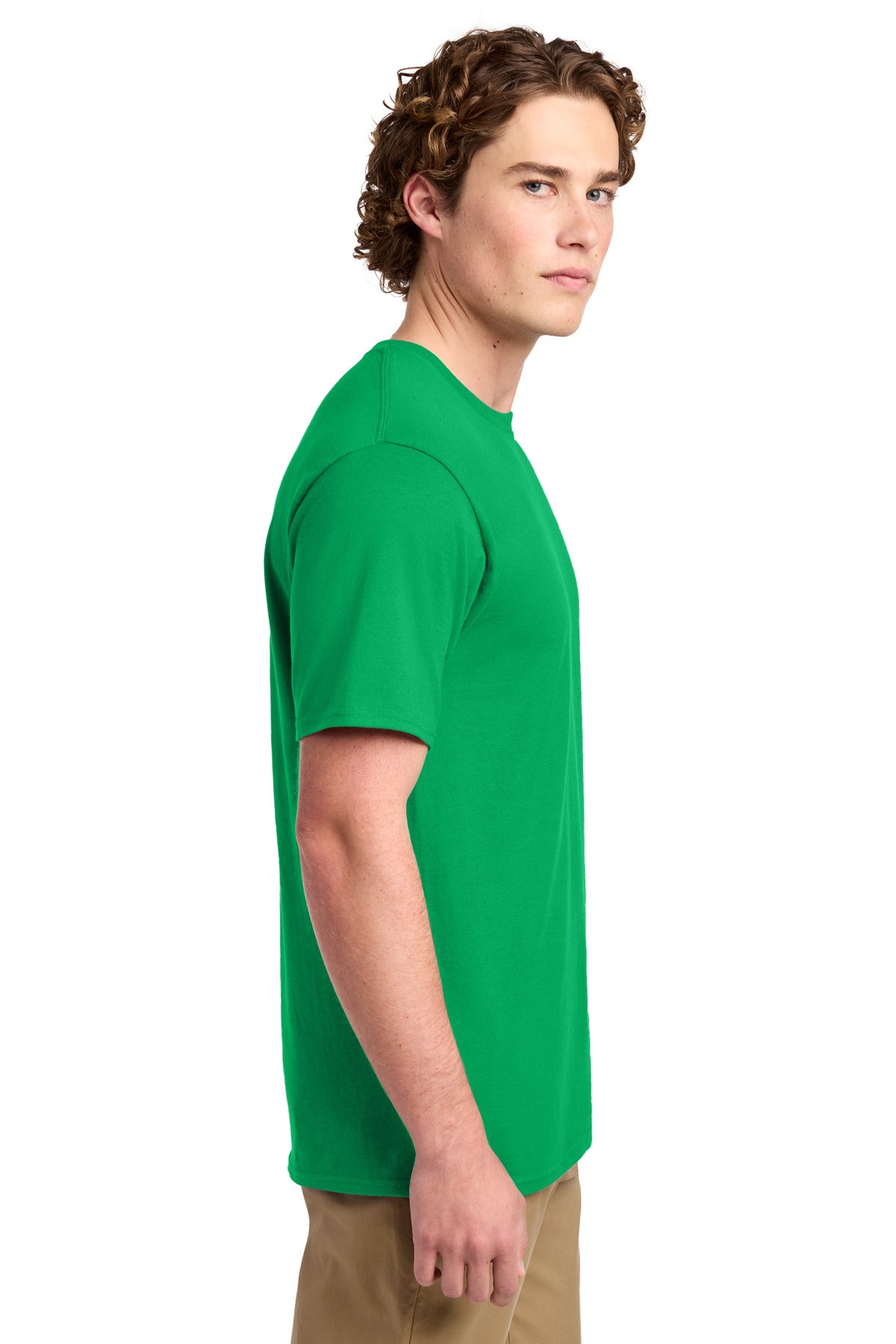 Port & Co Ring Spun Cotton Tee. PC150 - Clover Green - side