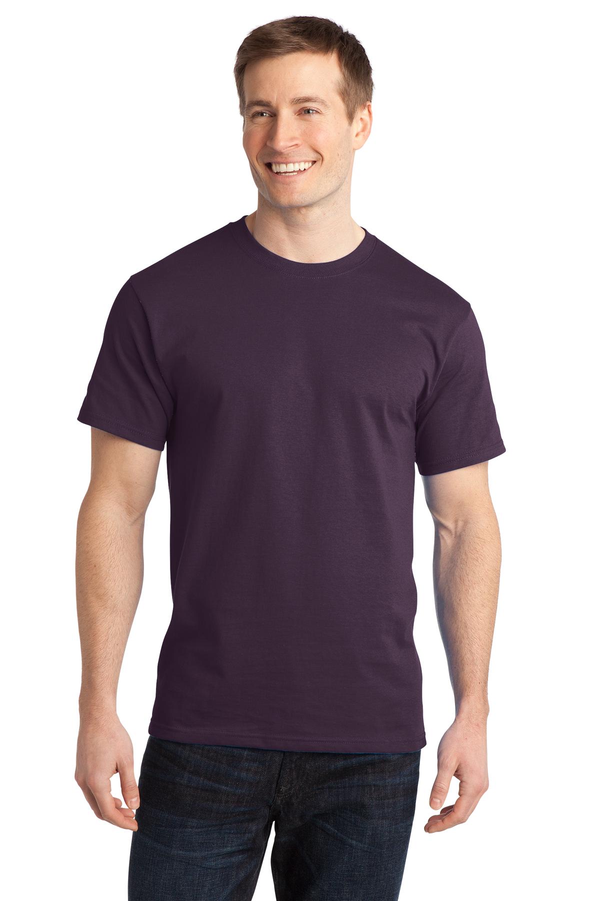 Port & Co Ring Spun Cotton Tee. PC150 - Eggplant - front