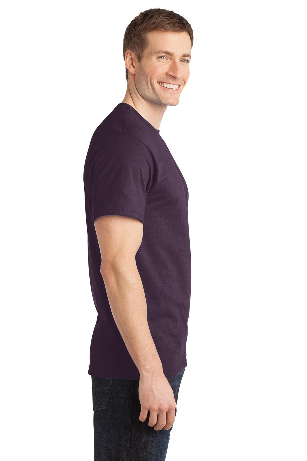 Port & Co Ring Spun Cotton Tee. PC150 - Eggplant - side
