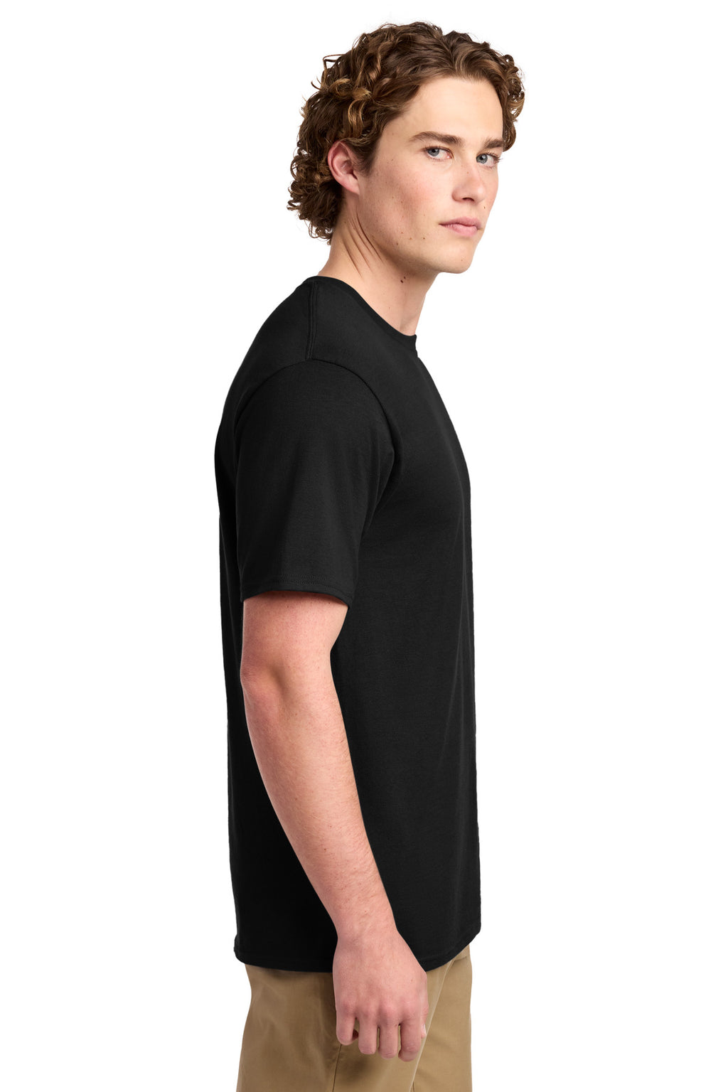 Port & Co Ring Spun Cotton Tee. PC150 - Jet Black - side