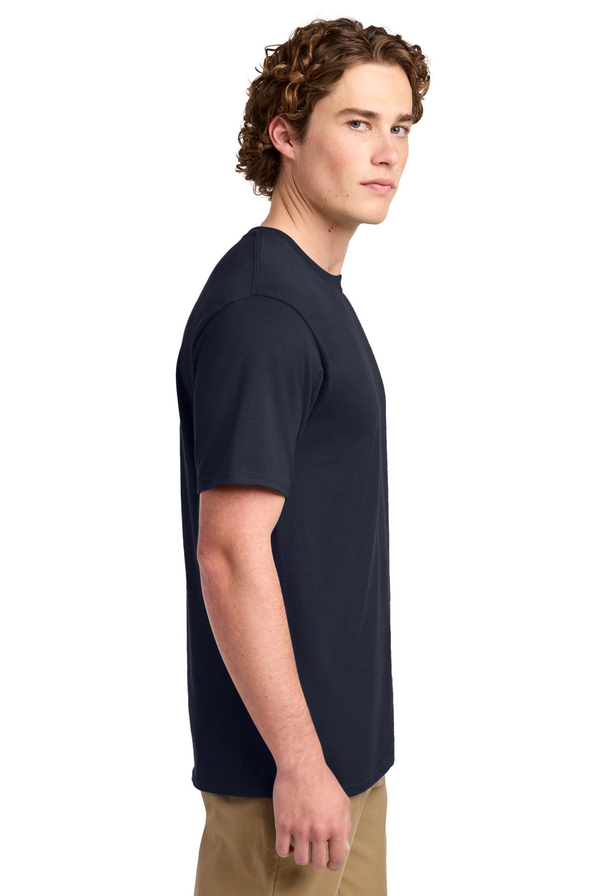 Port & Co Ring Spun Cotton Tee. PC150 - Navy - side