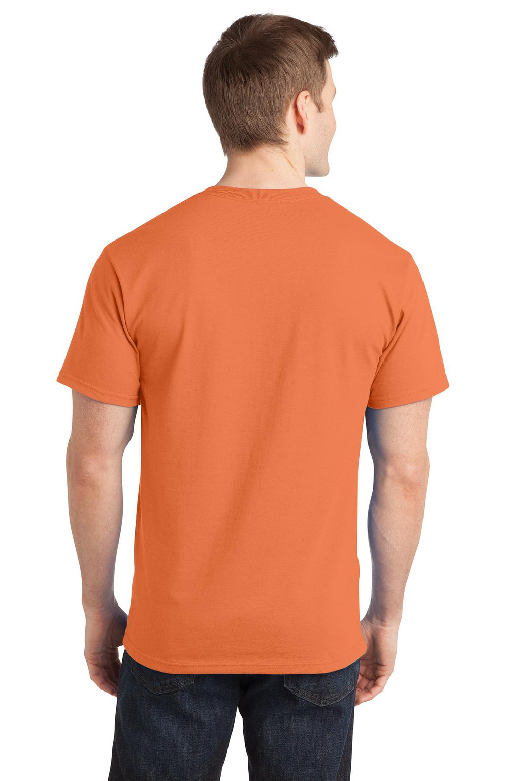 Port & Co Ring Spun Cotton Tee. PC150 - Orange Sherbet - back