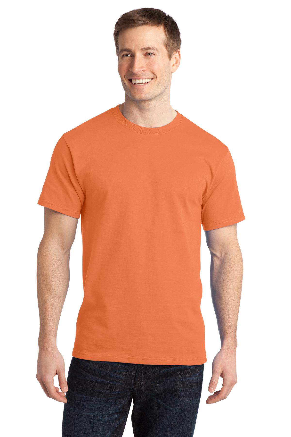 Port & Co Ring Spun Cotton Tee. PC150 - Orange Sherbet - front
