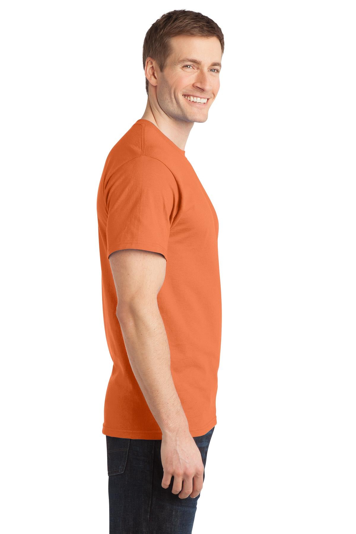 Port & Co Ring Spun Cotton Tee. PC150 - Orange Sherbet - side