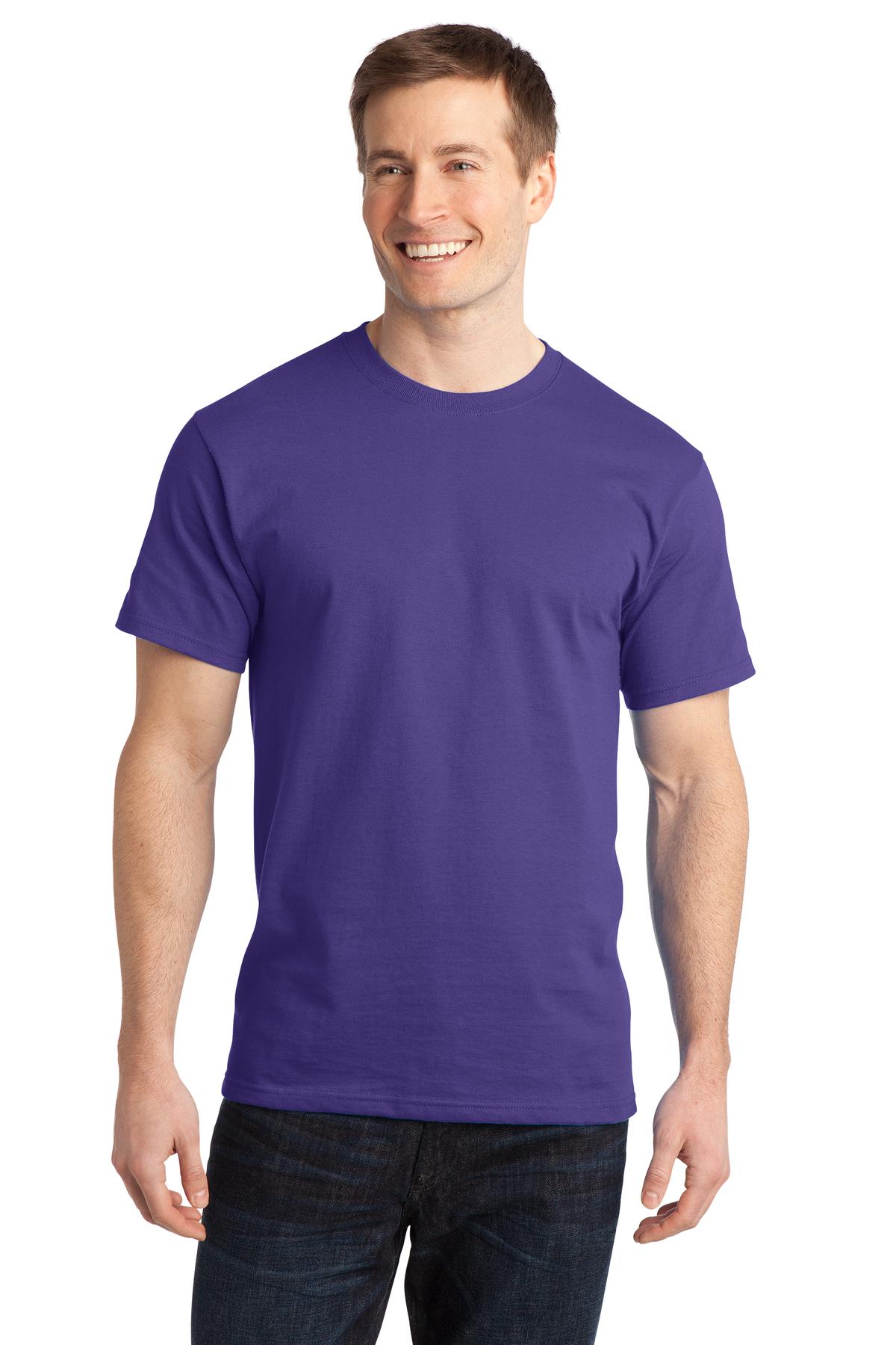 Port & Co Ring Spun Cotton Tee. PC150 - Purple - front