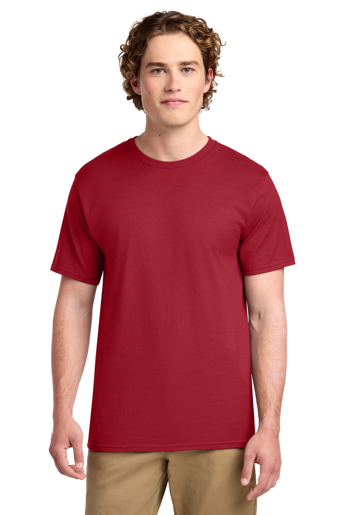 Port & Co Ring Spun Cotton Tee. PC150 - Red - front