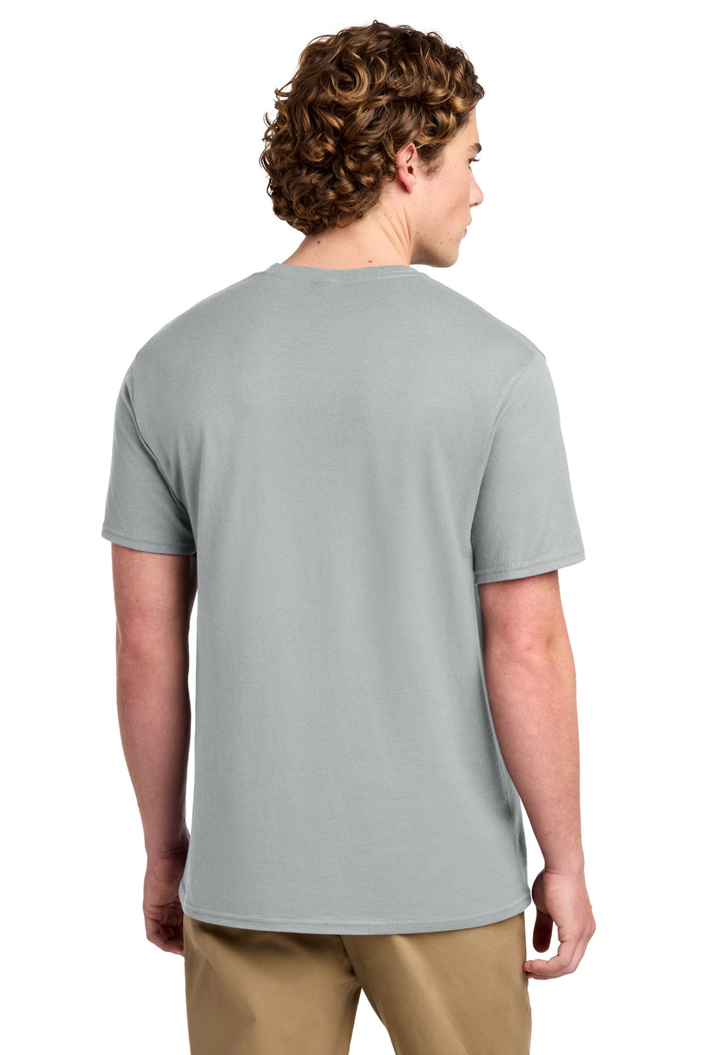 Port & Co Ring Spun Cotton Tee. PC150 - Silver - back