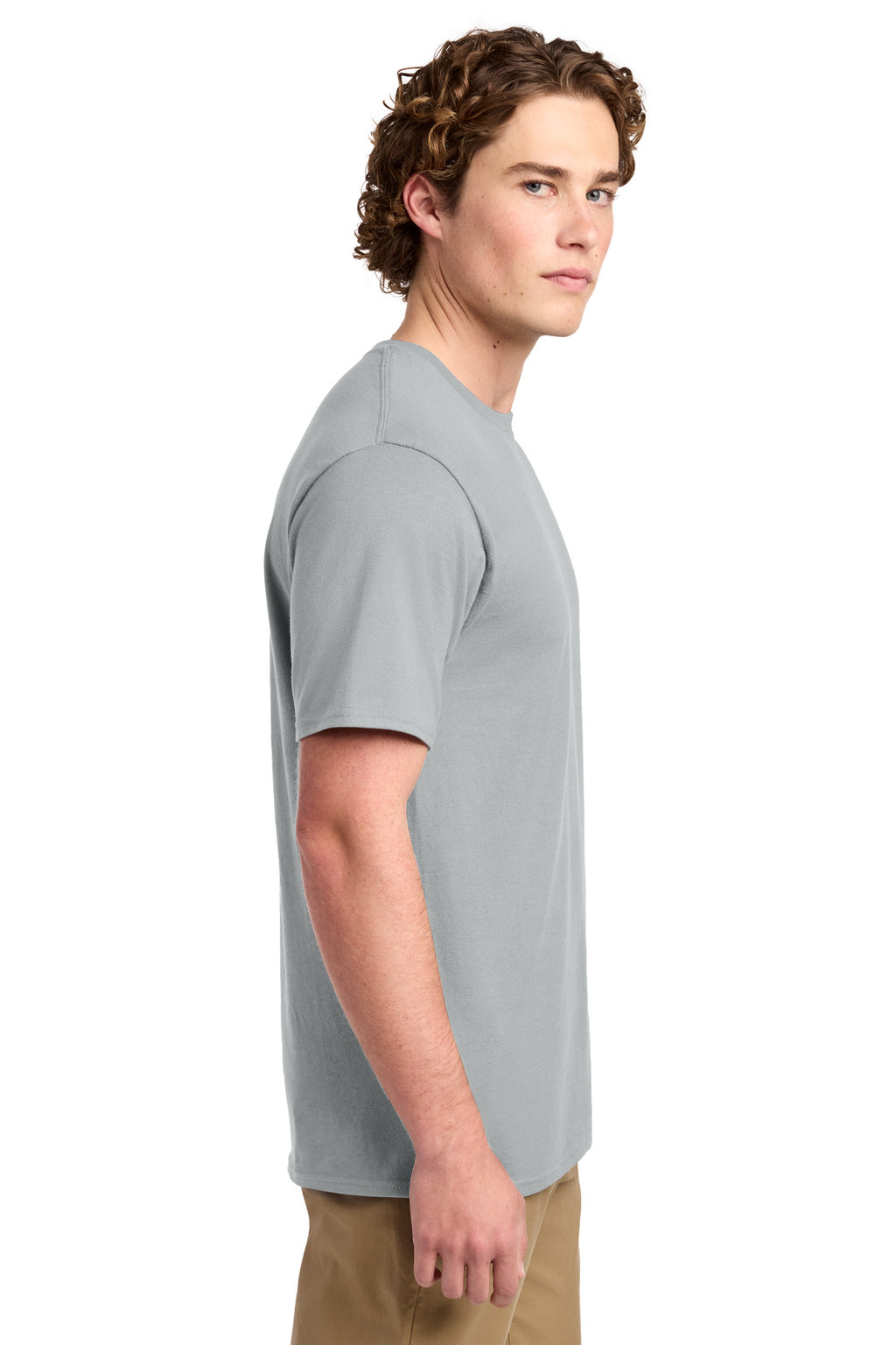 Port & Co Ring Spun Cotton Tee. PC150 - Silver - side