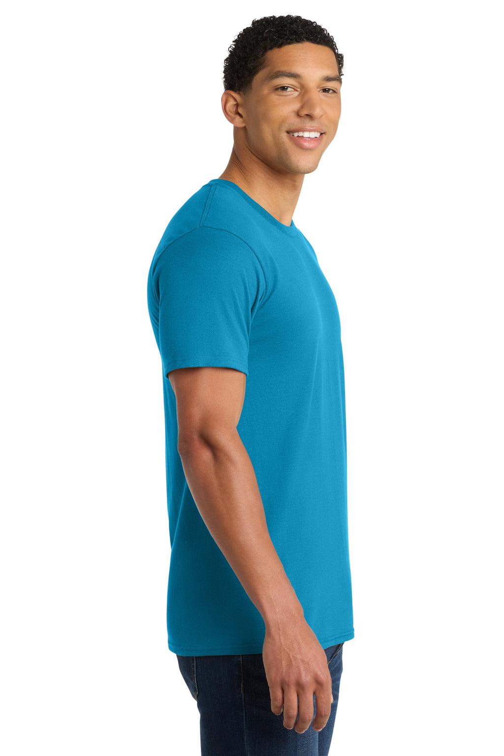 Port & Co Ring Spun Cotton Tee. PC150 - Turquoise - side