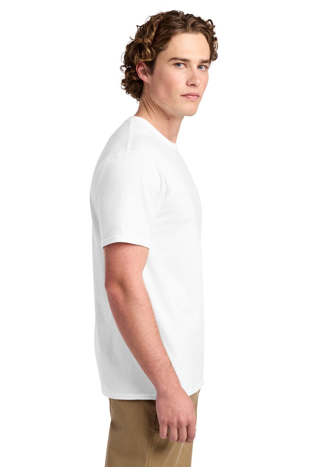 Port & Co Ring Spun Cotton Tee. PC150 - White - side