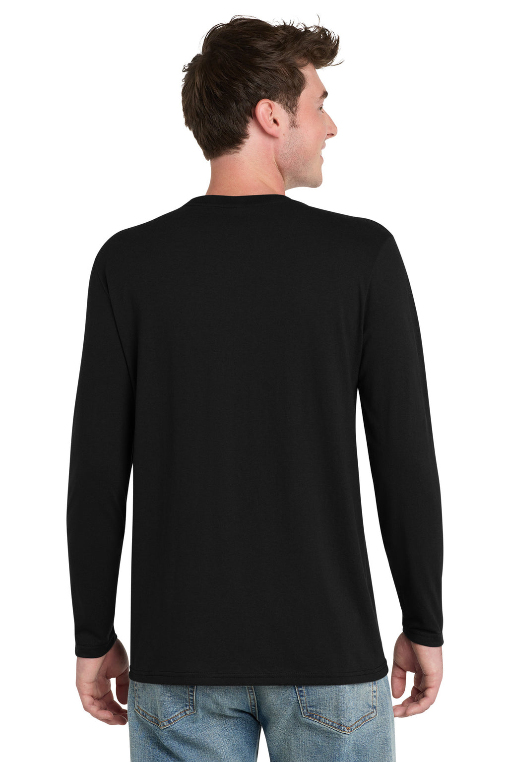 Port & Co Tri-Blend Long Sleeve Tee. PC330LS - Black - back